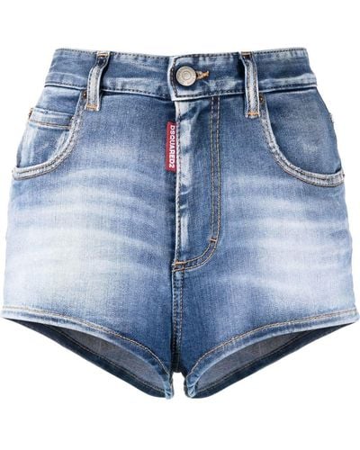 DSquared² Stonewashed Denim Shorts - Blue