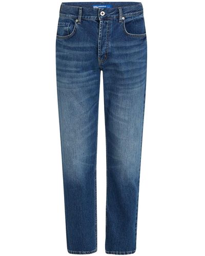 Karl Lagerfeld Whiskering-effect Tapered-leg Jeans - Blue