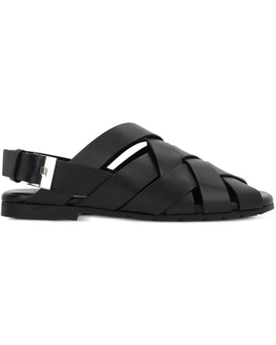 Bottega Veneta Alfie Leather Sandals - Black
