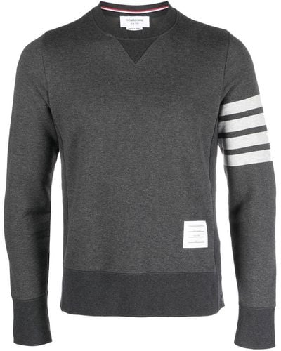 Thom Browne Sweatshirt mit Logo-Patch - Grau