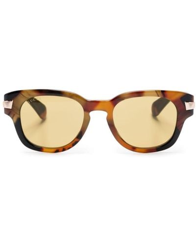 Gucci Oval-frame Sunglasses - Natural