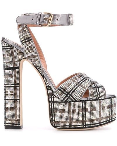 Marco De Vincenzo Crystal-embellished Platform Sandals - Metallic