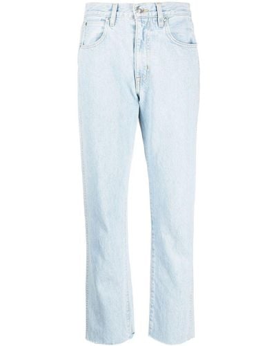 SLVRLAKE Denim Halbhohe Straight-Leg-Jeans - Blau