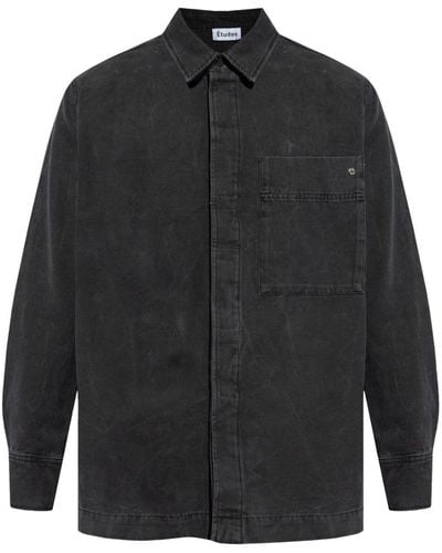Etudes Studio Stud-detail Denim Shirt - Black
