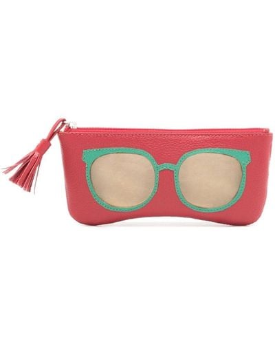 Sarah Chofakian Sunglasses-print Leather Case - Pink