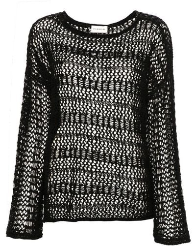 P.A.R.O.S.H. Open-knit Long-sleeve Sweater - Black