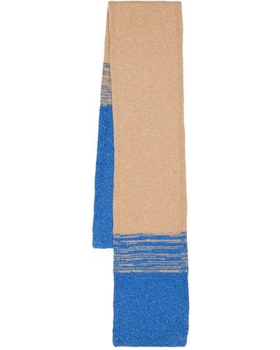 Pringle of Scotland Écharpe en maille à design bicolore - Bleu