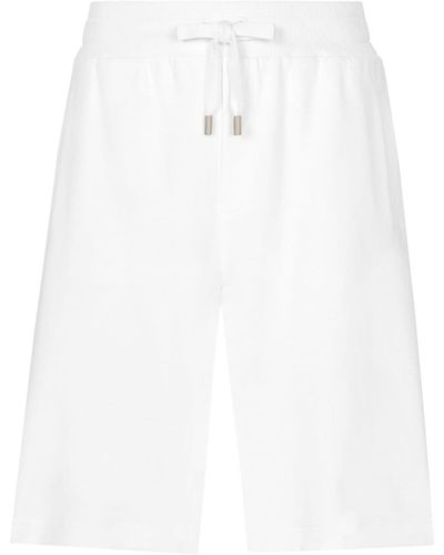 Dolce & Gabbana Logo-plaque Cotton Shorts - White