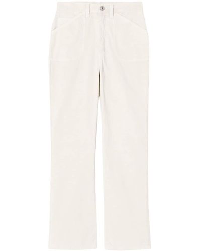 RE/DONE Flared Cropped Corduroy Trousers - Natural