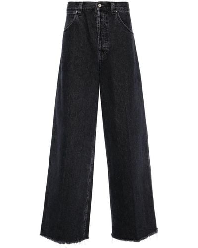 Gucci Halbhohe Jeans mit lockerem Schnitt - Schwarz