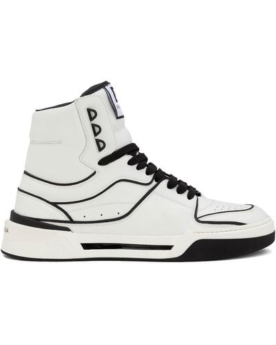 Dolce & Gabbana Leather Dg Pipe High-top Sneakers - White