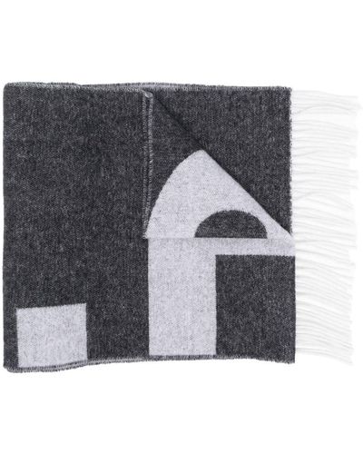 A.P.C. Gestrickter Schal mit Logo - Grau