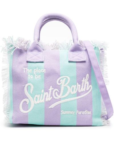 Mc2 Saint Barth Colette Striped Cotton Tote Bag - Blue