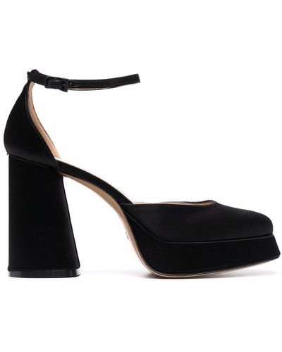 Roberto Festa Silk Satin High-heeled Pumps - Black