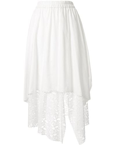 Goen.J Overlay Mesh Lace Skirt - White