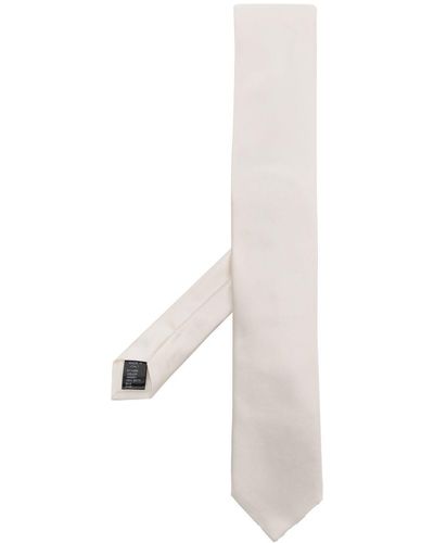 Dolce & Gabbana Pointed Silk Tie - White