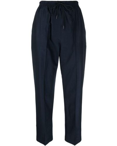 Christian Wijnants Inverted-pleat Cropped Pants - Blue