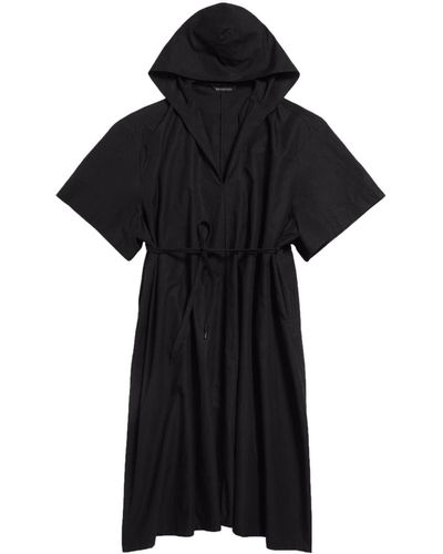 Balenciaga Hooded Oversized Dress - Black