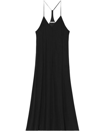 John Elliott Racerback Silk Midi Dress - Black