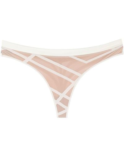 Marlies Dekkers Illusionist Patterned-jacquard Butterfly Thong - Natural