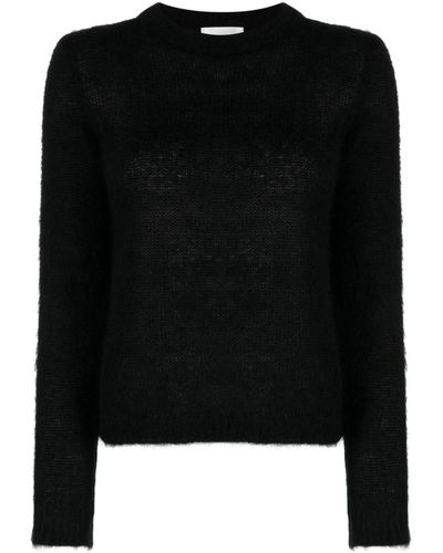 P.A.R.O.S.H. Round-neck Mohair-blend Sweater - Black