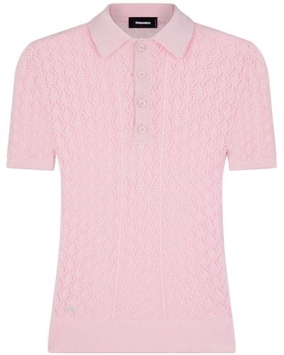 DSquared² Gestricktes Poloshirt - Pink