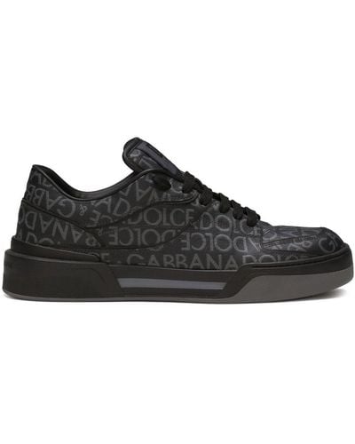 Dolce & Gabbana Sneakers portofino in tela stampata - Nero