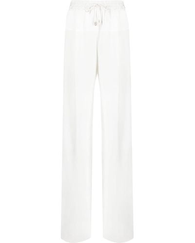 Ermanno Scervino Drawstring High-waisted Trousers - White