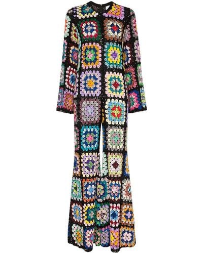 Ashish Sequin-embellished Crochet Jumpsuit - Multicolor
