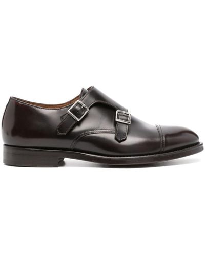 Doucal's Double-buckle Leather Monk Shoes - Brown