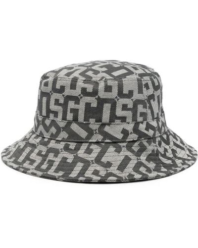 Gcds Two-tone Monogram Jacquard Bucket Hat - Grey
