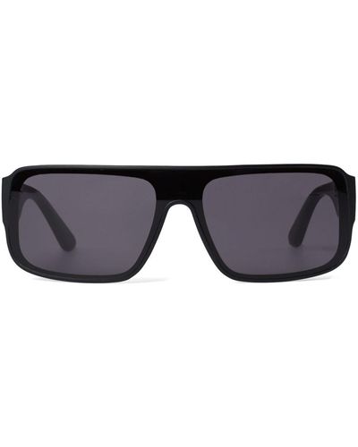 Karl Lagerfeld Logo-plaque Rectangle-frame Sunglasses - Black