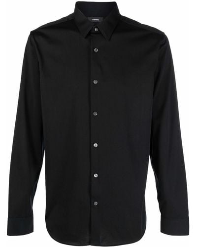 Theory Getailleerd Overhemd - Zwart