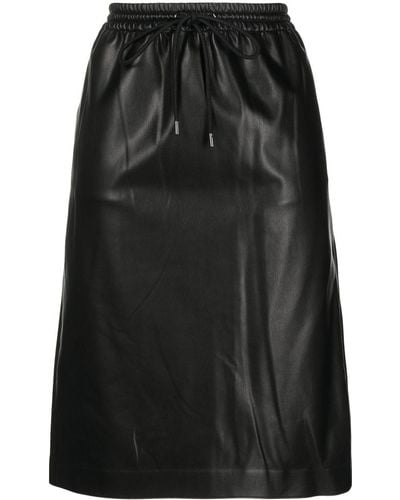 Theory Drawstring-fastened Faux-leather Skirt - Black