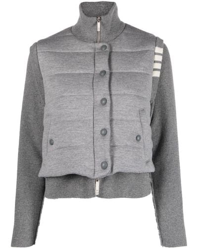 Thom Browne Layered Wool Jacket - Women's - Polyester/virgin Wool/cupro - Grey