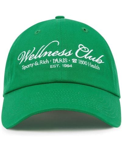 Sporty & Rich Cappello da baseball 1800 Health con ricamo - Verde