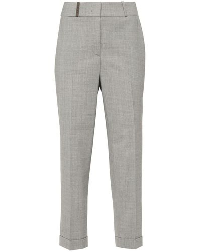 Peserico Tapered Tailored Trousers - Grey