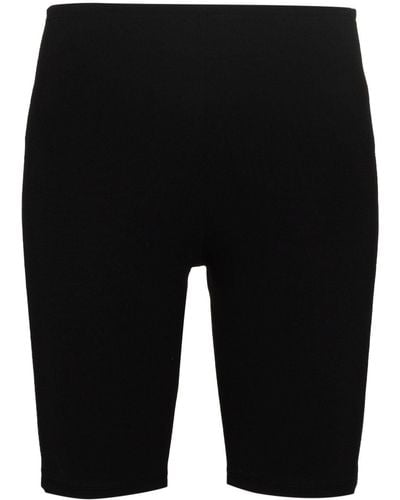 Rabanne Viscose Blend Cyclists Shorts With Logo Band - Black