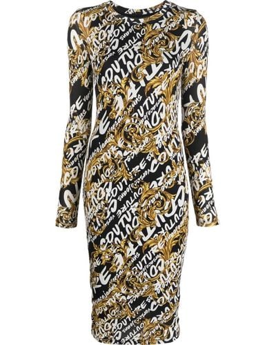 Versace ヴェルサーチェ・ジーンズ・クチュール グラフィックロゴ ドレス - マルチカラー
