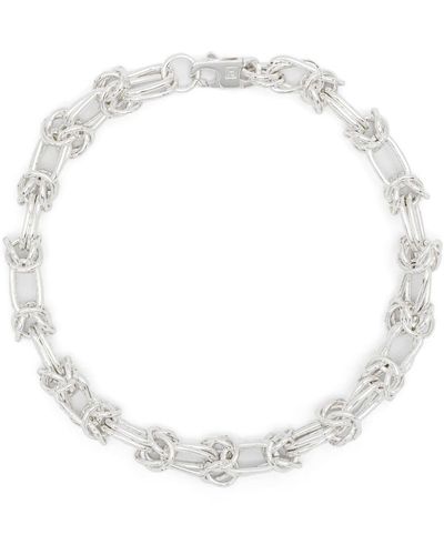 FEDERICA TOSI Lace Cecile Silver Necklace - White