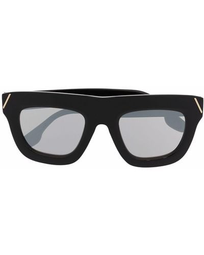 Victoria Beckham Sonnenbrille mit breitem Gestell - Schwarz