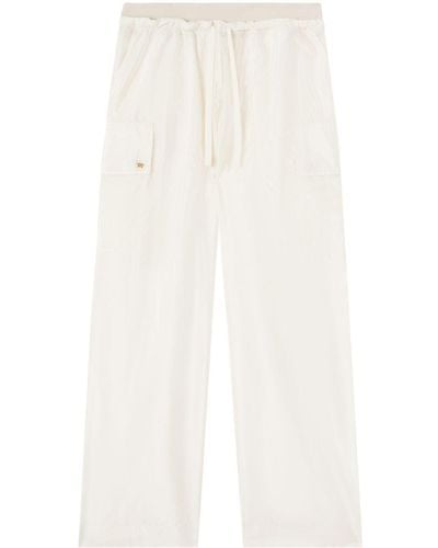 Palm Angels Pantalon ample en satin - Blanc
