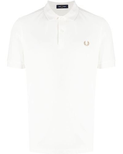 Fred Perry Laurel Wreath-embroidered Cotton Polo Shirt - White