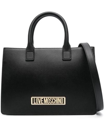 Love Moschino Handtasche mit Logo-Schriftzug - Schwarz