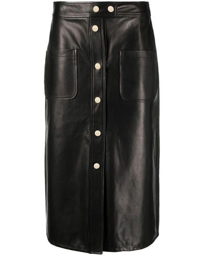 Etro Aライン レザースカート - ブラック