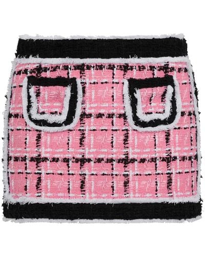 DSquared² Colour-block Tweed Miniskirt - Pink