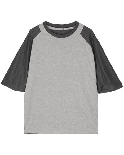 Fumito Ganryu T-shirt en coton à manches raglan - Gris