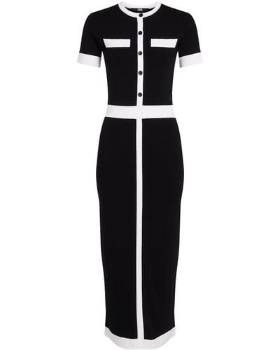 Karl Lagerfeld Short-sleeve Knitted Midi Dress - Black