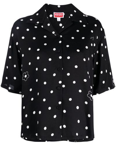 KENZO Chemise à pois - Noir