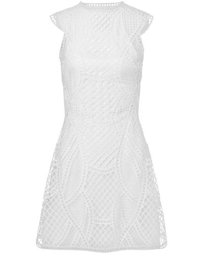 Alberta Ferretti Embroidered Open-back Minidress - White